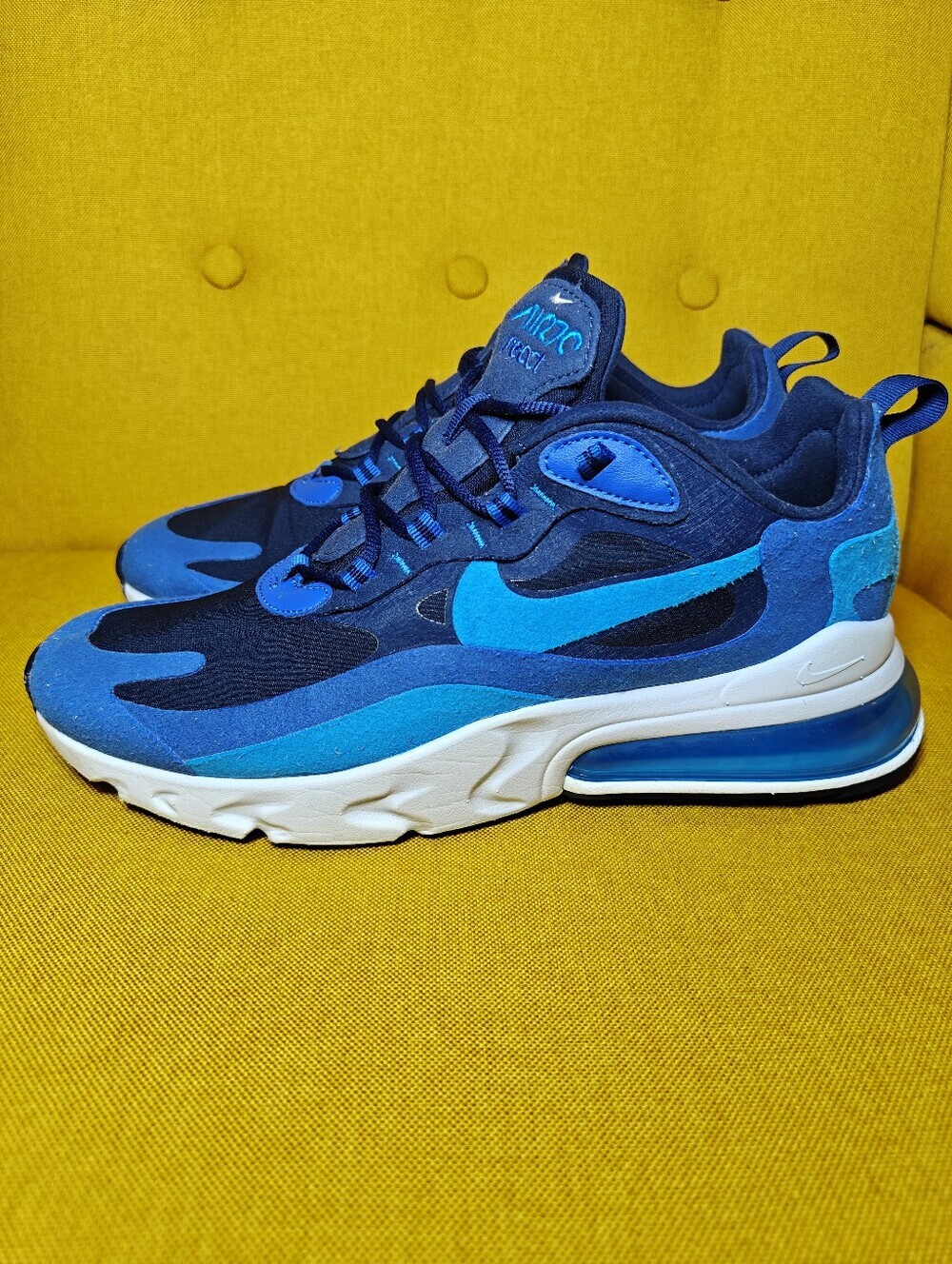 Nike Air Max 270 React Impressionism Art Blue Void Sneakers Men's Shoes Size 9